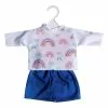 CERISE & CAPUCINE VETEMENT POUPEE ENSEMBLE T-SHIRT ARCS-EN-CIEL ET JUPE - T38 ONE WORLD ONE FUTURE